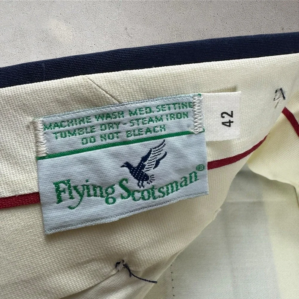 Vintage Flying Scotsman Pleated Dress Pants Mens 42x30 Embroidered Mallard Ducks